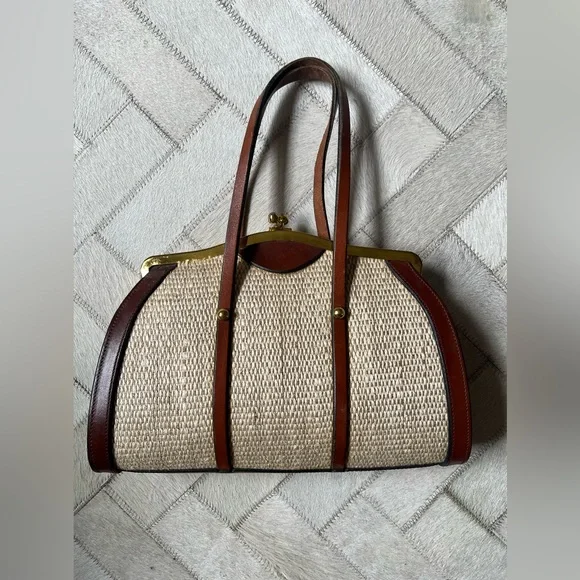 Vintage Bags Cute Vintage Leather And Fabric Bag I Really Love